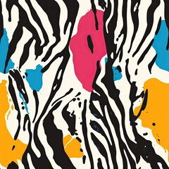 Abstract Zebra Print Seamless Pattern Bold Stripes Trendy Design for Fashion Home Decor and Branding