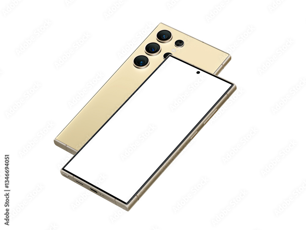 Poster high quality realistic 3d render smartphone ui ux screen mockup with transparent png