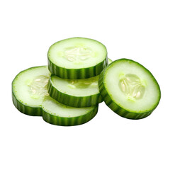 cucumber slices isolated on white background
