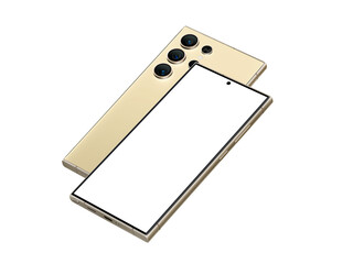 High quality realistic 3d render smartphone ui ux screen mockup with transparent PNG