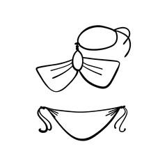 Hand drawn bikini outline