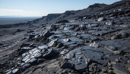 Volcanic Rock Landscape, Desolate and Rugged Terrain