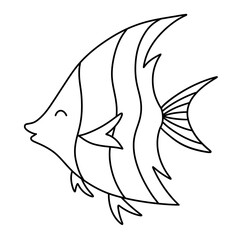 Fototapeta premium Cartoon Fish Outline