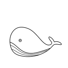 Obraz premium Cartoon Whale Outline