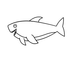 Cartoon Shark Outline
