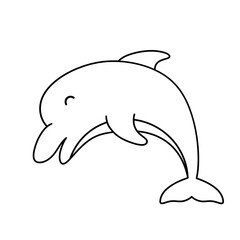 Cartoon Dolphin Outline