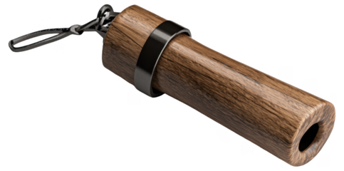 PNG Wooden cylindrical keychain with metal clasp
