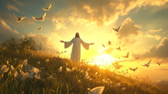 Divine Embrace: The Celestial Presence of Jesus on Earth
