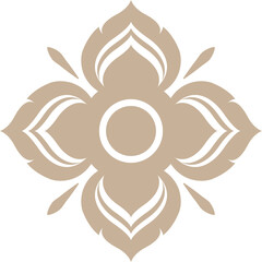 Minimal beige flower isolated on a transparent background.