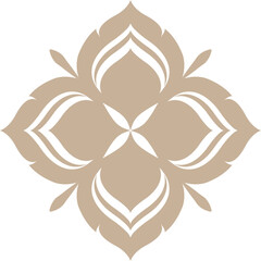 Minimal beige flower isolated on a transparent background.