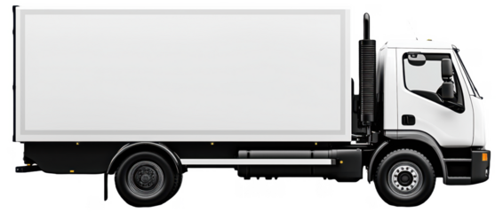 PNG White delivery truck side view