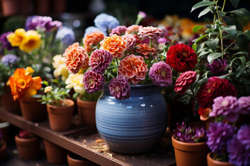 rich bond between plants and soil flourishes in a humble pot, symbolizing life resilience and vitality