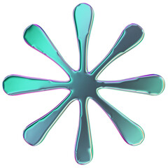 Abstract 3D y2k holographic chrome shape clipart