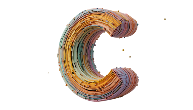 Wood font letter C