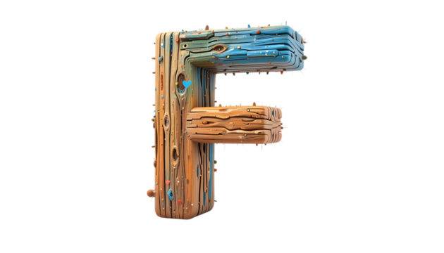 Wood font letter F