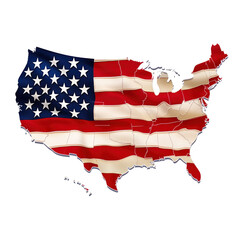 American flag in map style