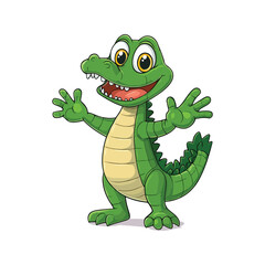 Happy Cartoon Alligator with Open Arms
