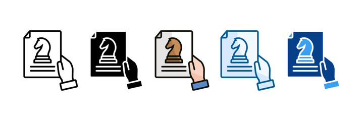 Business Strategy Icon Set Multiple Style Collection