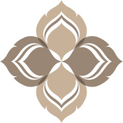 Obraz premium Minimalist floral geometric symbol in earth tones.