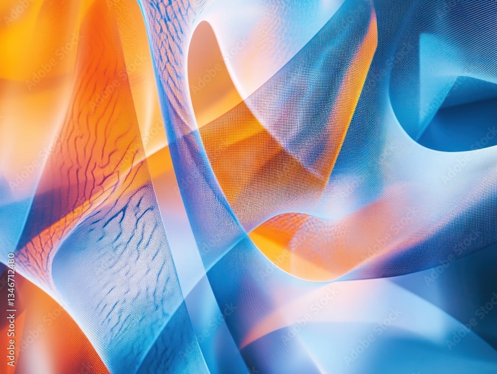 Poster abstract colorful waves of light creating a dynamic visual flow