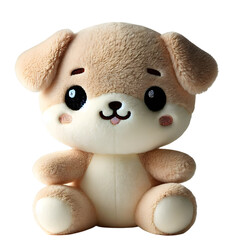Super cute dog doll with transparent background