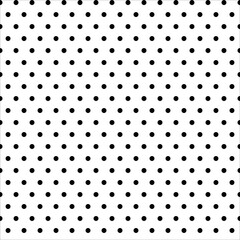 Seamless black polka dot pattern on white background, Polka pattern, Vector illustration
