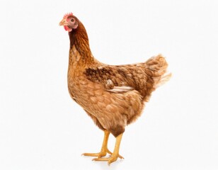 Fototapeta premium brown chicken hen isolated on transparent white background. cut out