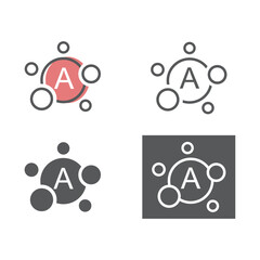 Vitamin A gold shining pill capsule icon.