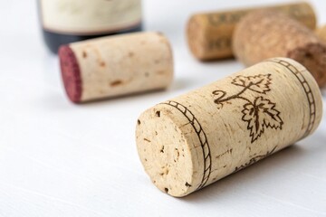 wine cork and corkscrew