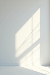 Fototapeta premium Abstract sunlight shadow patterns on white paper background, minimalistic design, pattern, minimalistic, design