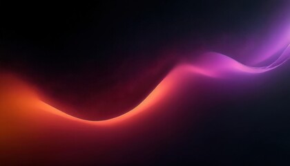 smooth abstract wave of glowing purple and orange light on dark background, futuristic digital art for wallpaper and design