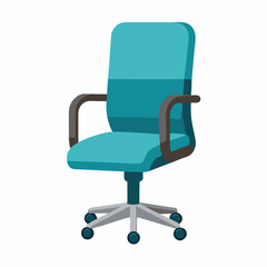 Blue office chair isolated on white background