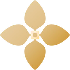 Golden floral mandala with soft symmetrical design.