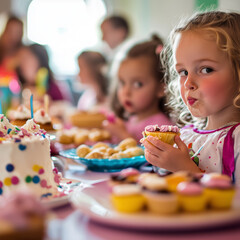 children party, eating