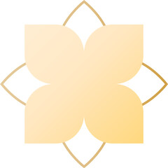 Golden floral mandala with soft symmetrical design.