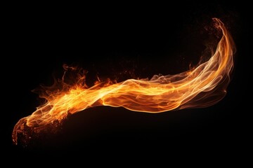 Fototapeta premium Fire black background illuminated exploding.