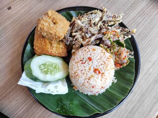 fried beef with spiced rice