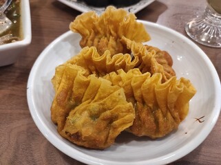 fried wanton on a plate