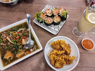 three vegan dishes