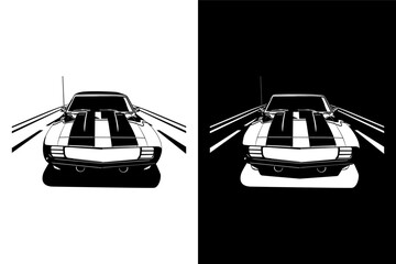 custom muscle car illustration design vector