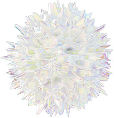 3d holographic liquid shape, pastel iridescent fluid abstract form isolated on white background. Render of geometric illustration