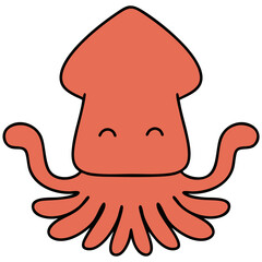 Cartoon Squid