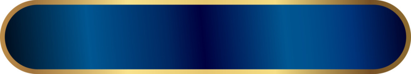 Obraz premium Elegant horizontal banner with a glossy dark blue center and gold rounded border, perfect for luxury labels, headers, or product tags.