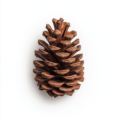 Detailed Close-Up of a Natural Pinecone Isolated on a White Background for Forest Concepts