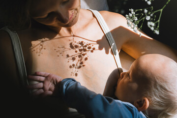 Happy moment of mother and child together. Mothers day!
