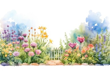 Fototapeta premium Garden painting outdoors flower.