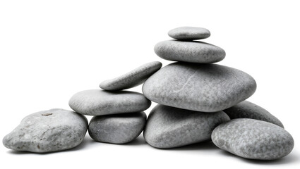 A group of rounded pebbles stacked in perfect balance, symbolizing serenity. Generative AI