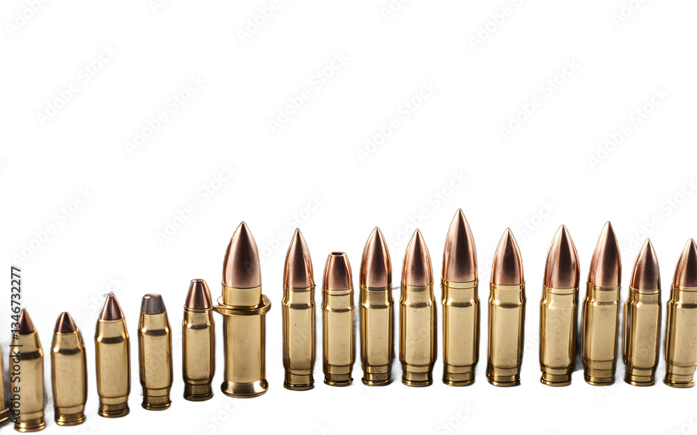 Poster bullets isolated on a empty plain background