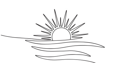 Line art sun