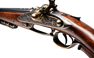 Flintlock musket isolated on a empty plain background